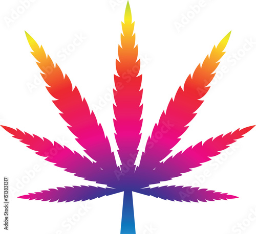Cannabis (marijuana) hemp leaf flat icon for apps and websites