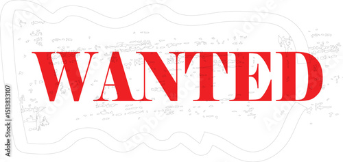 wanted grunge retro red ,stempel Wanted.