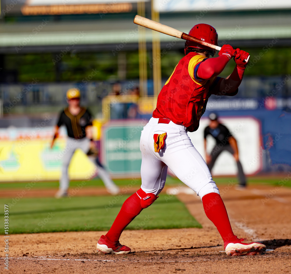 Fototapeta premium red and yellow baseball player