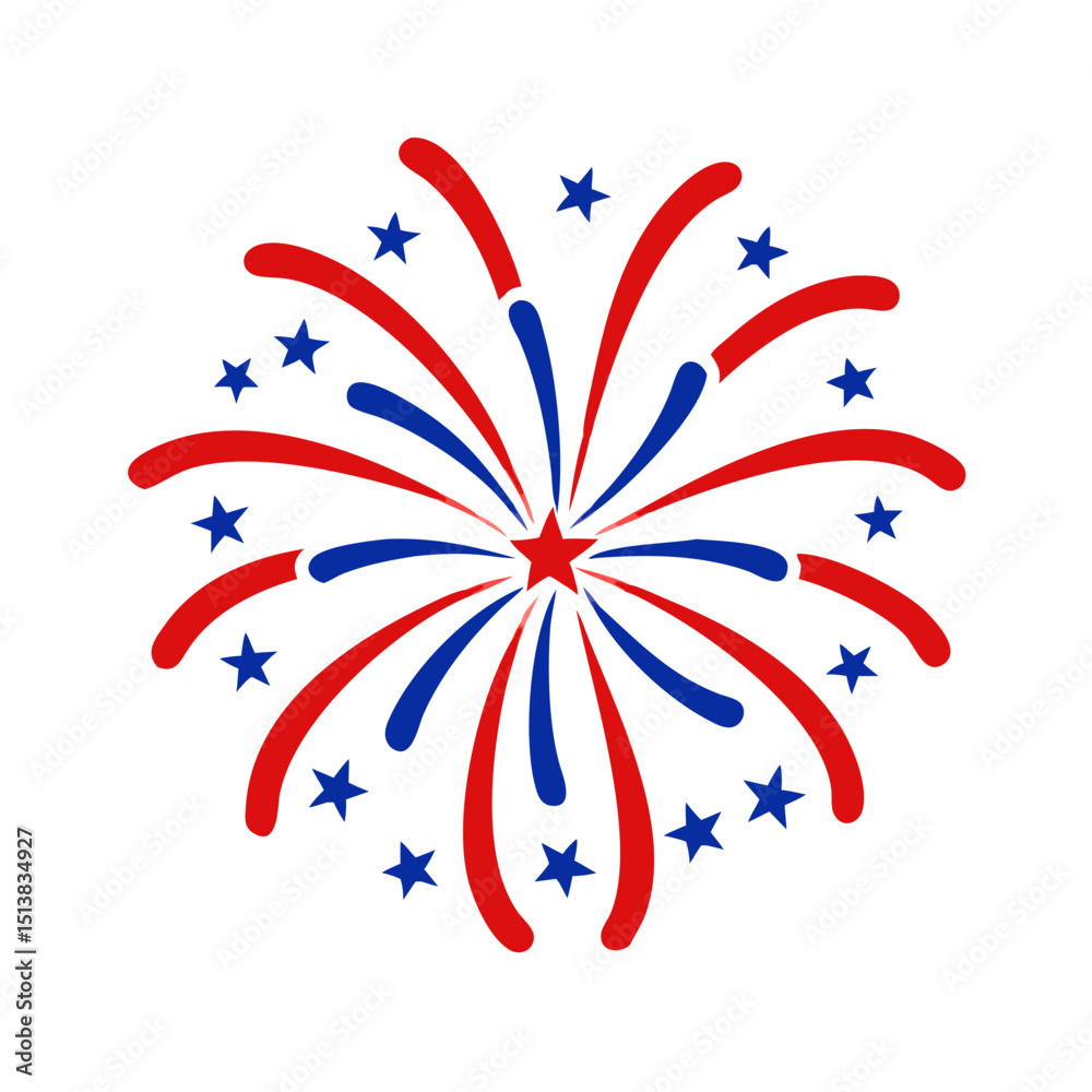 Obraz premium Celebratory fireworks icon bursting with stars, festive celebration concept