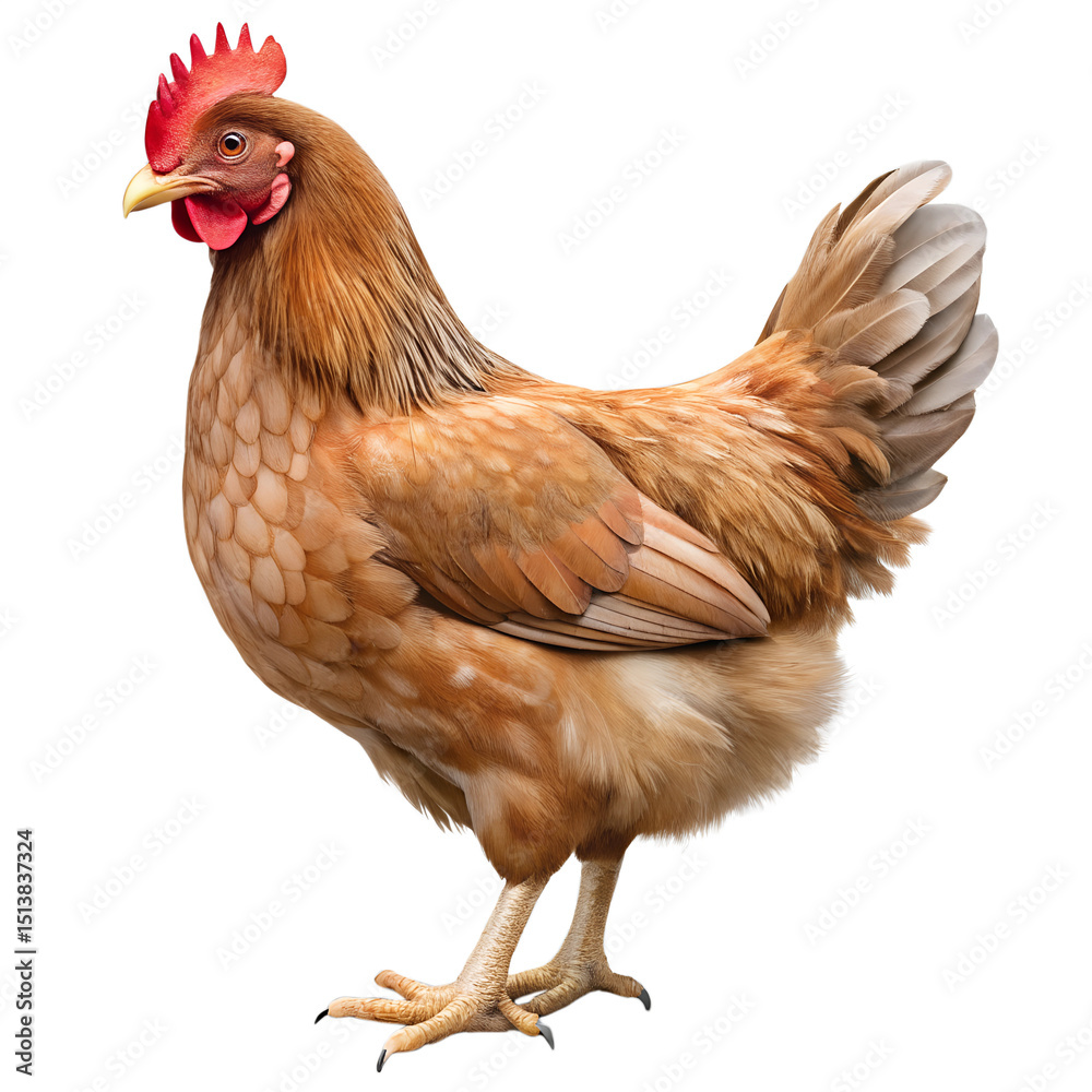 Fototapeta premium hen isolated on white background