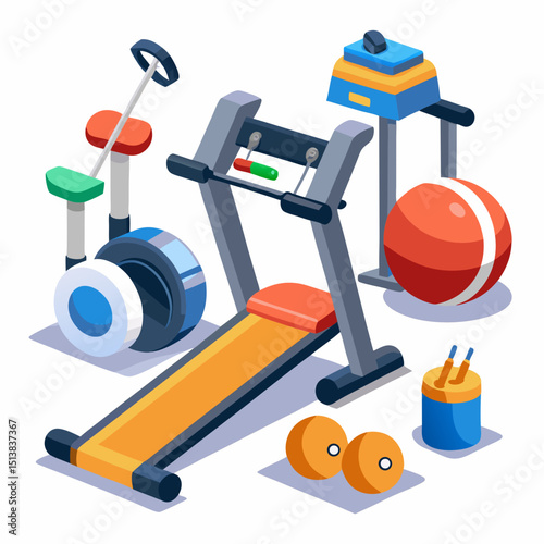 gym equipment vector illustration