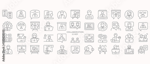 Business Learning Icons Collection – Flat & Outline Styles

