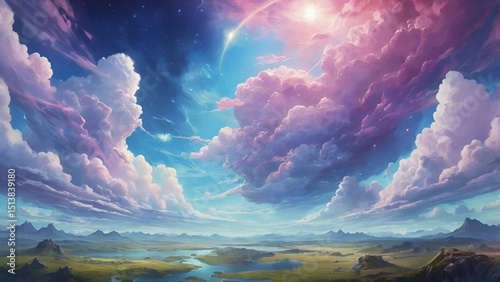 Surreal clouds over the mountains