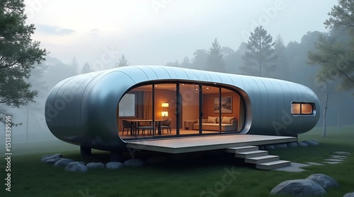 Capsule house in the forest