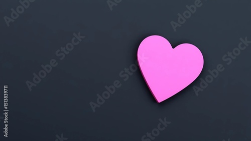 Pink heart on blackboard