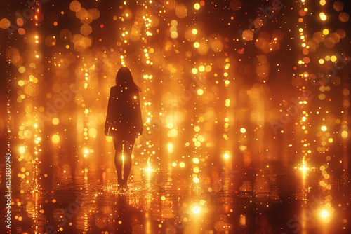 Crossing Dimensions: A Person Walking Through a Portal