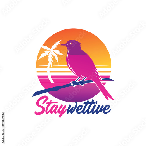 Tropical Bird Sunset Stay Wettive Island Paradise Design