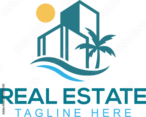  realtor roofing real estate property construction home logo