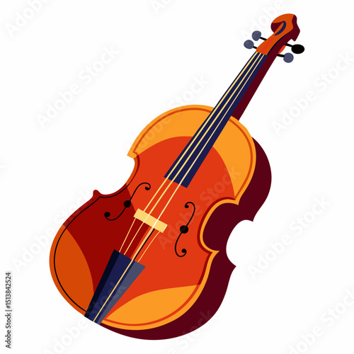 violin on white background