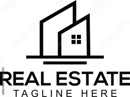  realtor roofing real estate property construction home logo
