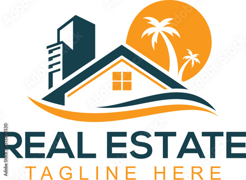  realtor roofing real estate property construction home logo