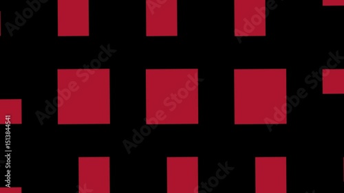 red and black abstract tile square shape seamless geometric graphic pattern design digital art in black background