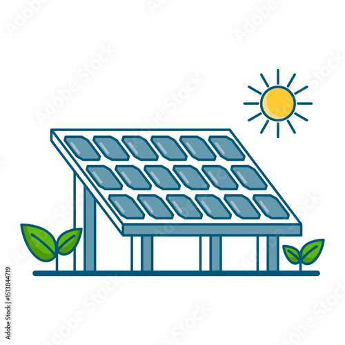 Solar panel generating renewable energy from sunlight in an eco-friendly environment