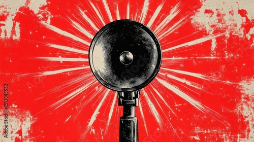 Vintage megaphone, radiating power