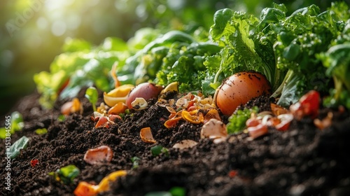 Organic garden waste decomposing into fertile soil.