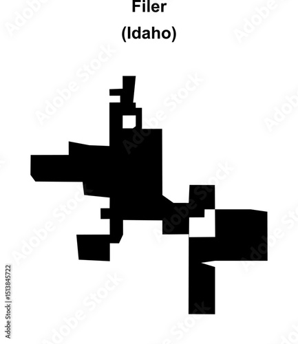 Filer (Idaho) blank outline map