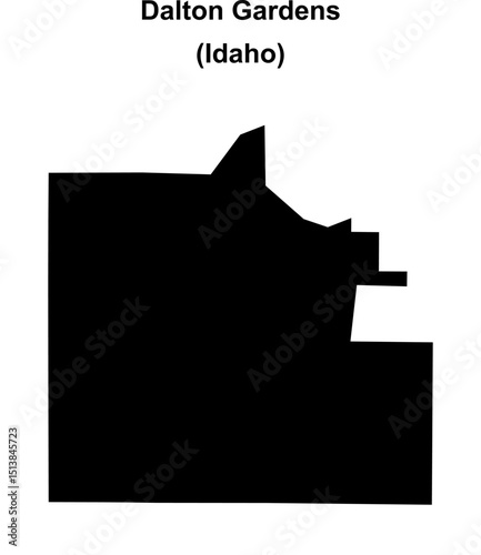 Dalton Gardens (Idaho) blank outline map