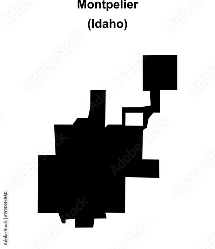 Montpelier (Idaho) blank outline map