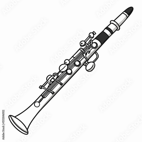 flute on white background