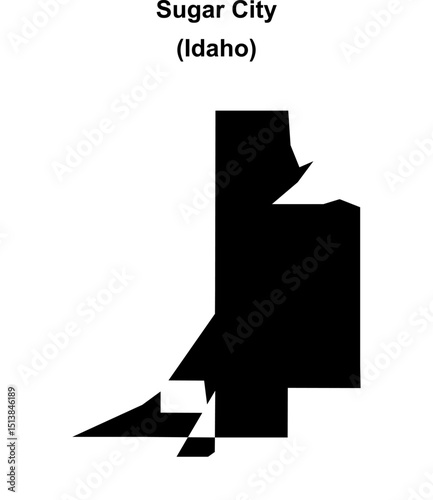 Sugar City (Idaho) blank outline map