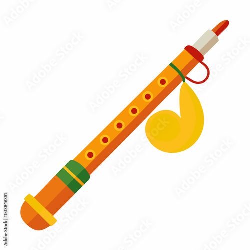 vector illustration of a flute