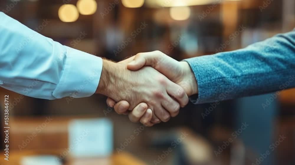 Business Partnership: A Close-up Handshake Symbolizing Agreement and Collaboration Business Partnership: A Close-up Handshake Symbolizing Agreement and Collaboration