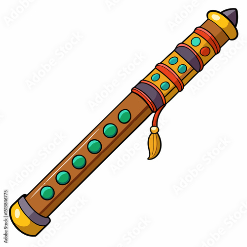 illustration of a wooden flute
