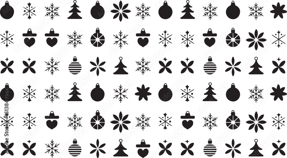 Obraz premium Stylish black christmas trees design featuring crisp lines and clean aesthetics