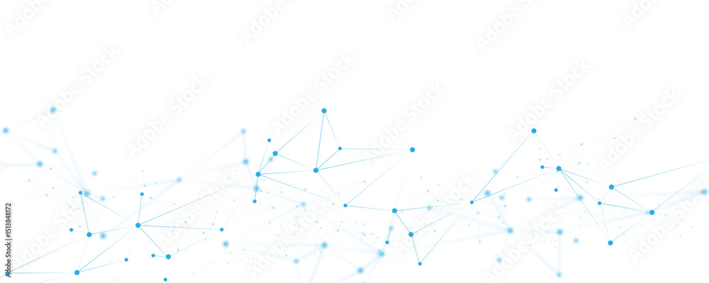 Abstract white blue digital technology futuristic communication high tech concept background. Technology dots lines connect network background.	