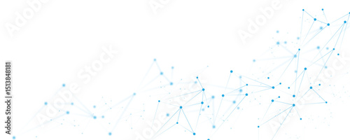 Abstract white blue digital technology futuristic communication high tech concept background. Technology dots lines connect network background.	