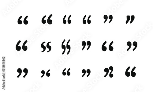 Set of quote mark, quotes icon vector sign design
