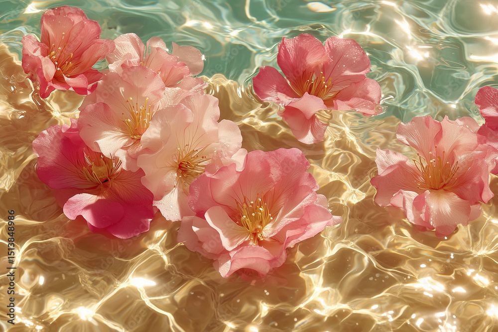 pink petal in the water pink petal in the water