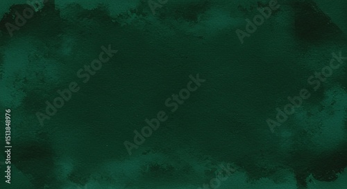 Dark green watercolor. Emerald green color. Art background with space for design
