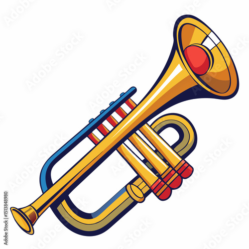 trumpet isolated on white