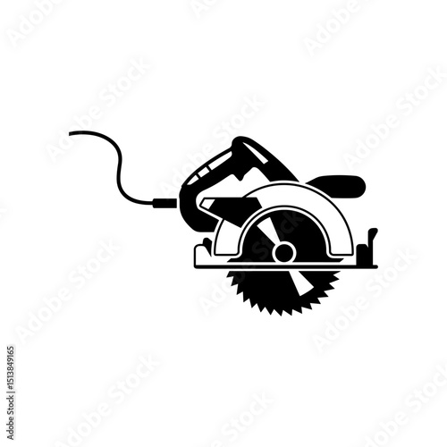 Circular Saw Icon: An isolated icon of a powerful circular saw, ready to cut with precision and ease. Demonstrating the tools of the trade with graphic simplicity.