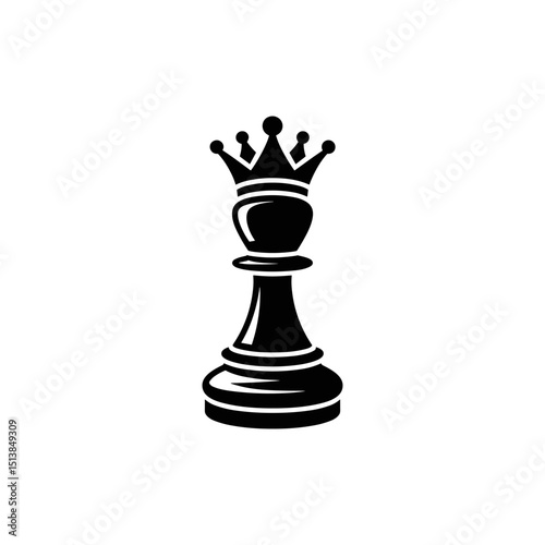 Chess Queen: a striking depiction of a chess queen, its regal form and crowned head, set against a simple and elegant background.
