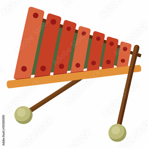 wooden xylophone isolated on white