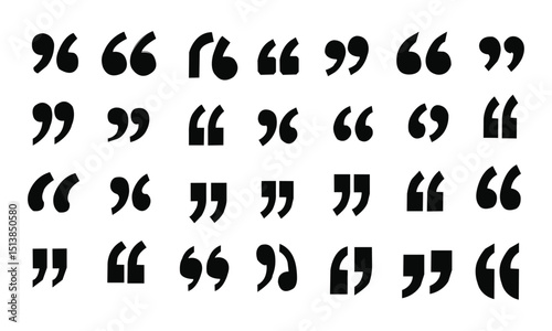Set of quote mark, quotes icon vector sign design