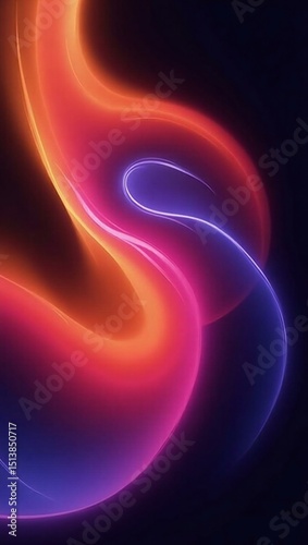 Abstract neon swirls pink purple and orange hues