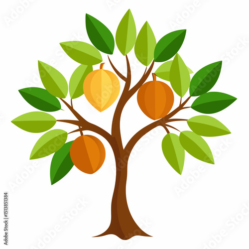 vector illustration of an orange tree