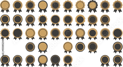 High resolution gold seal and gold medal design for award or certificate