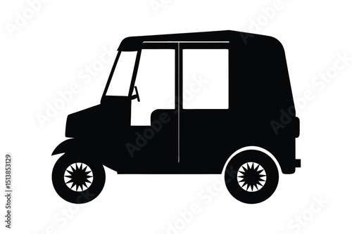 Auto rickshaw Silhouette vector 