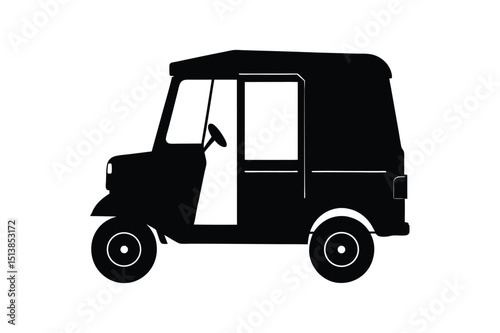 Auto rickshaw Silhouette vector 