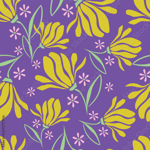 vintage small flowers seamless pattern