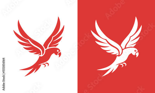 Flying parrot and pet animal logo design ai generated