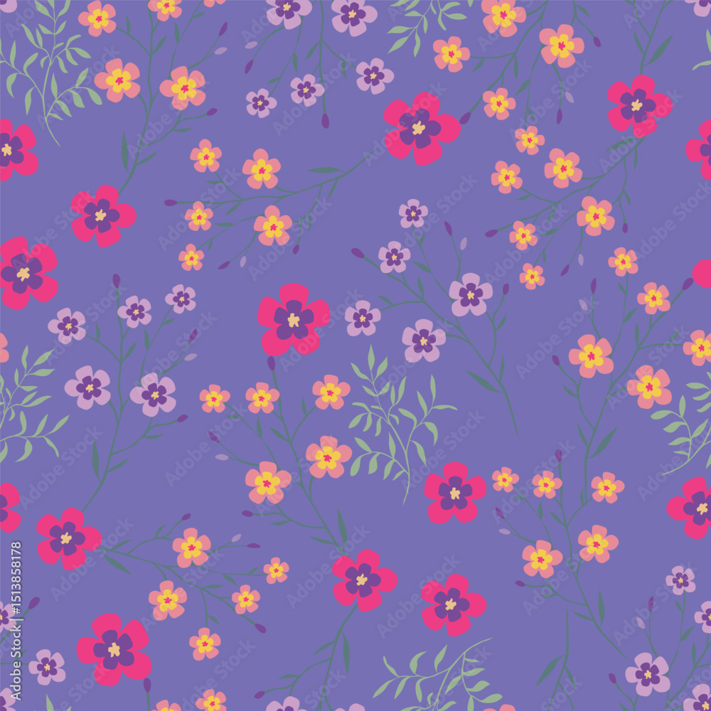 Fototapeta premium vintage small flowers seamless pattern