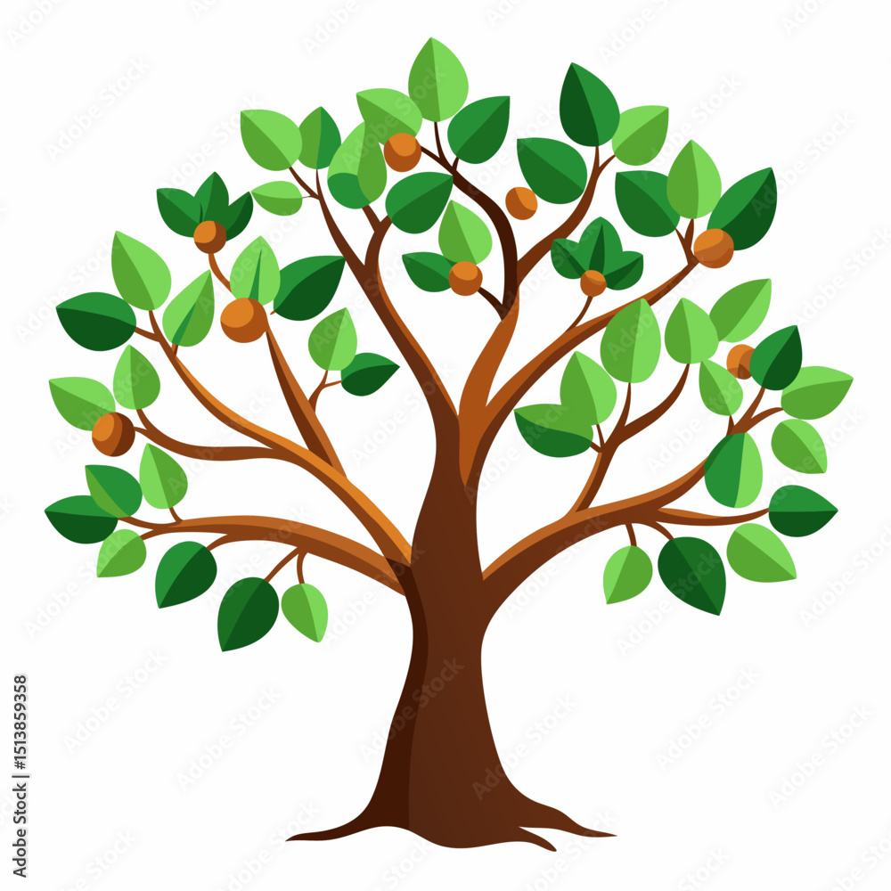 Obraz premium vector tree with green leaves