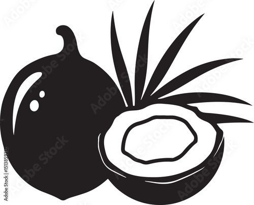 Organic Coconut Silhouette Illustration for Eco-Friendly Designs