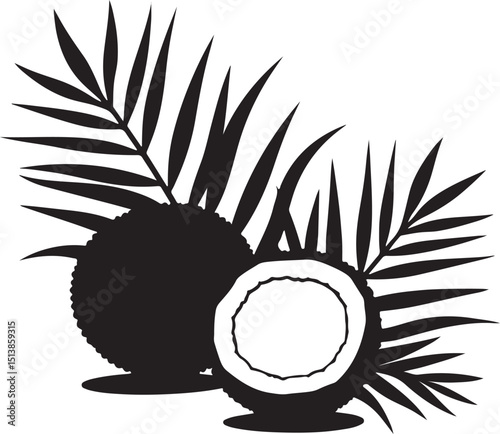 Clean Coconut Silhouette Design for Packaging and Decor